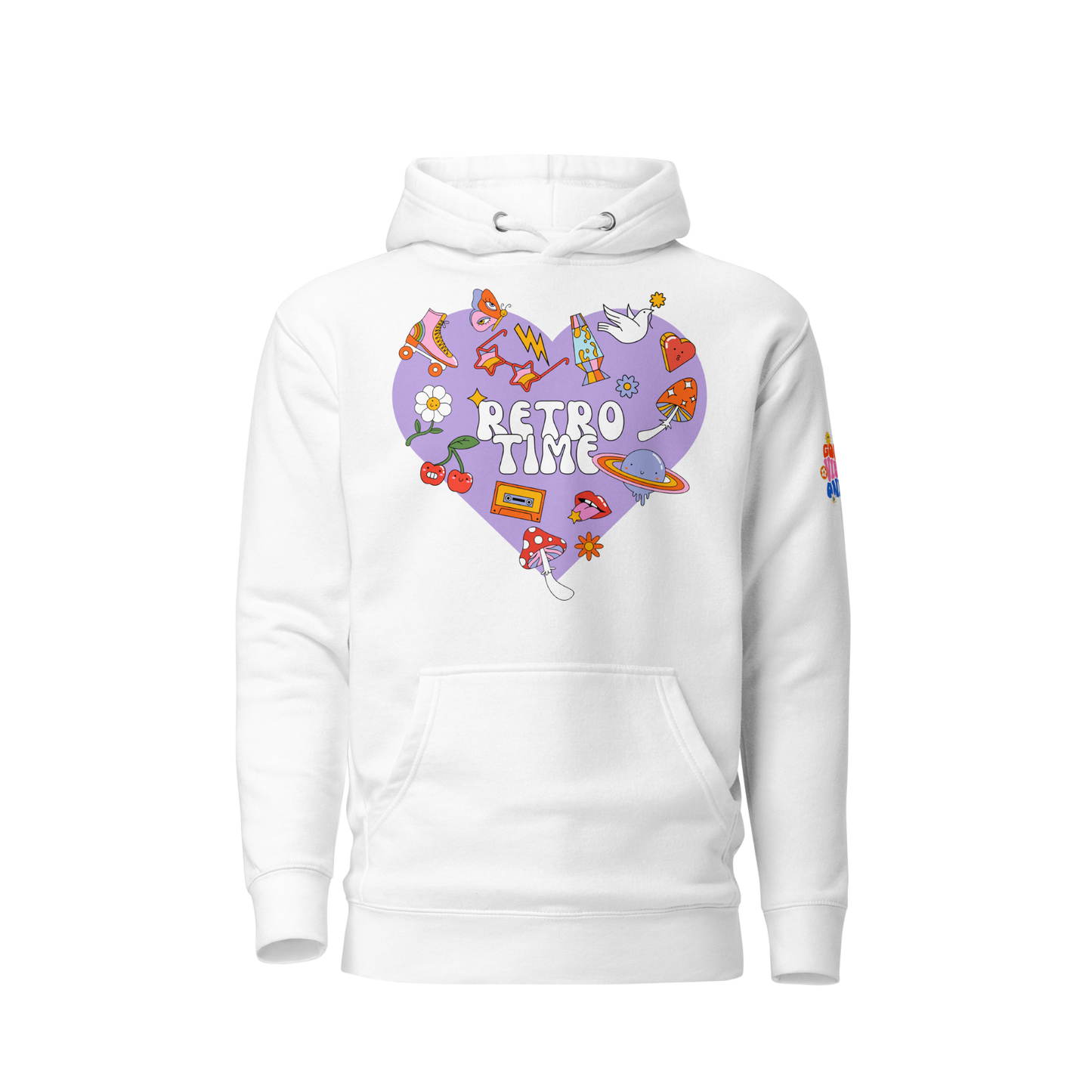 Groovy Vibes Hoodie Front - Unestablished Designs